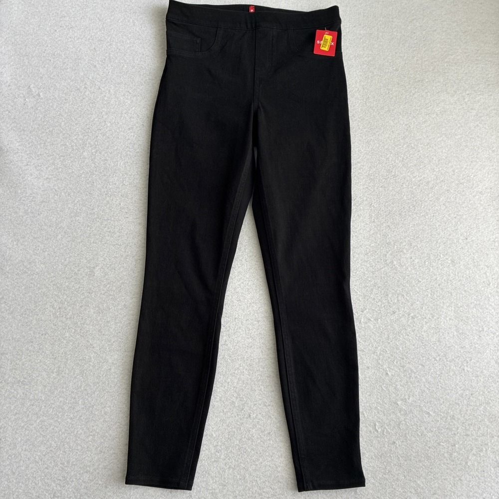 SPANX Jean-ish Ankle Leggings Black Medium Pull-On Shaping Pants Casual